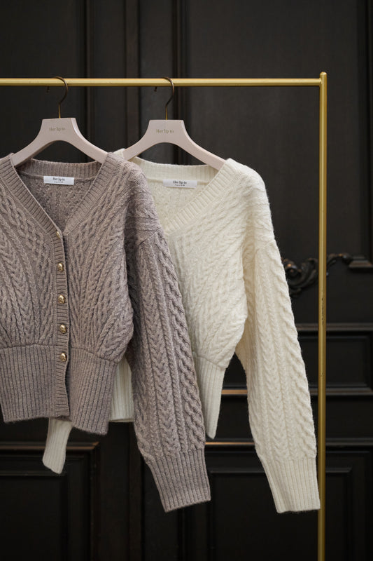 Plume Cable-Knit Cardigan