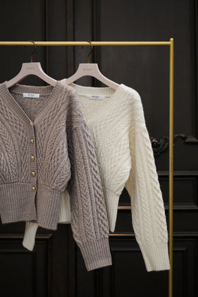 Plume Cable-Knit Cardigan