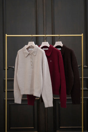 Classic H Logo Knit Polo Top
