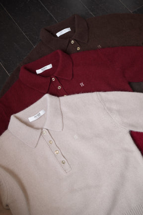 Classic H Logo Knit Polo Top