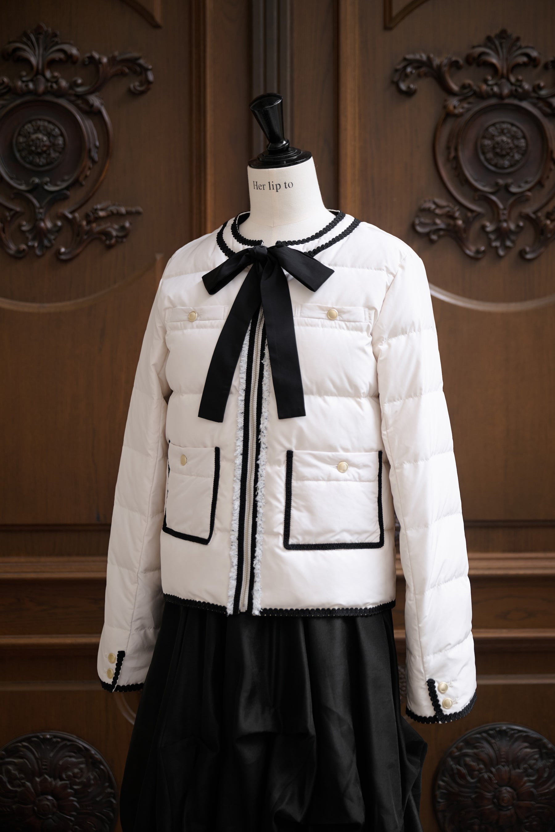 【10月中旬発送】Aurelia Bow Trim Down Jacket