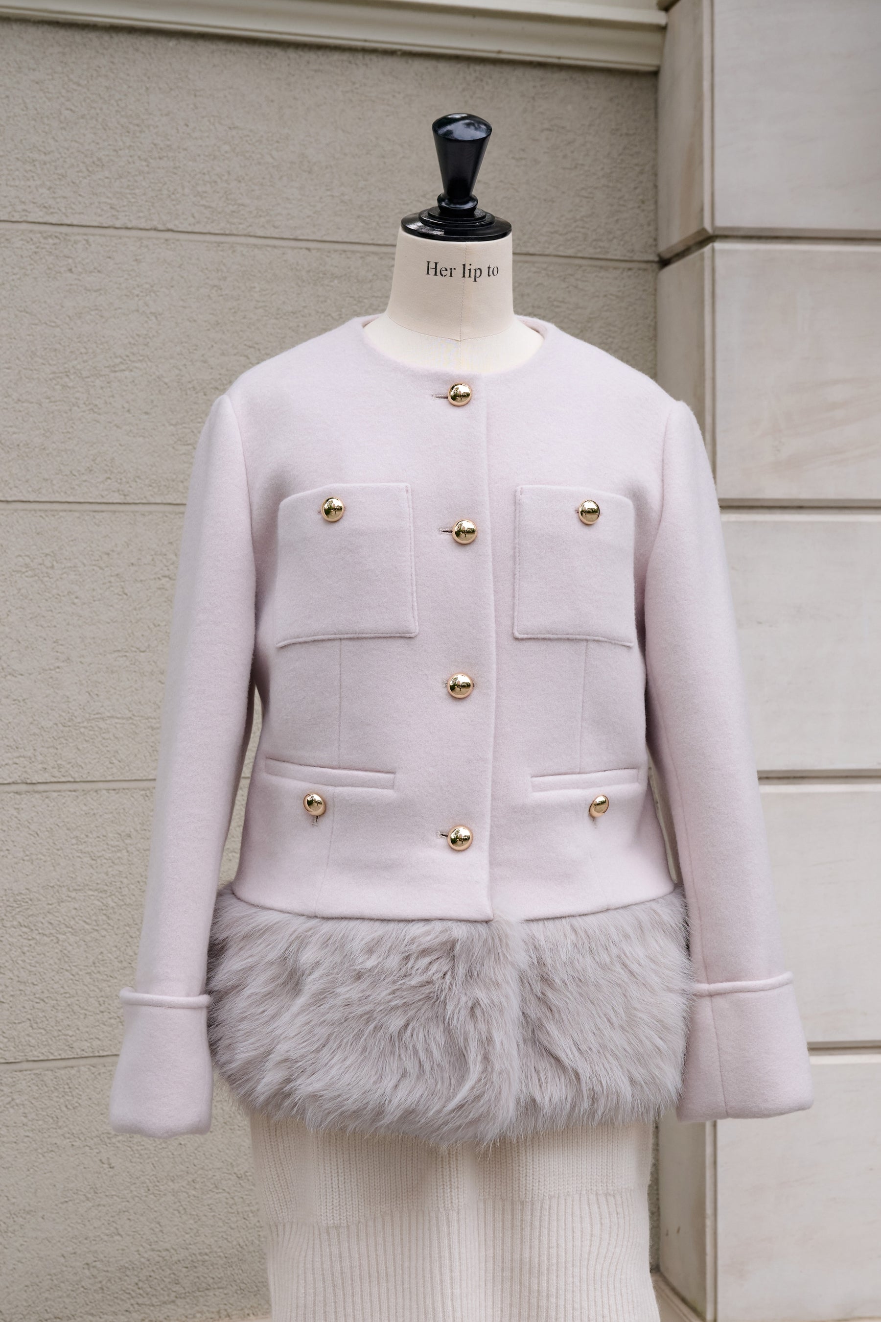 【10月中旬発送】Joana Faux Fur-Hem Wool Coat