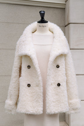 [Ships in mid October] Penelope Faux Fur Double-Breasted Coat
