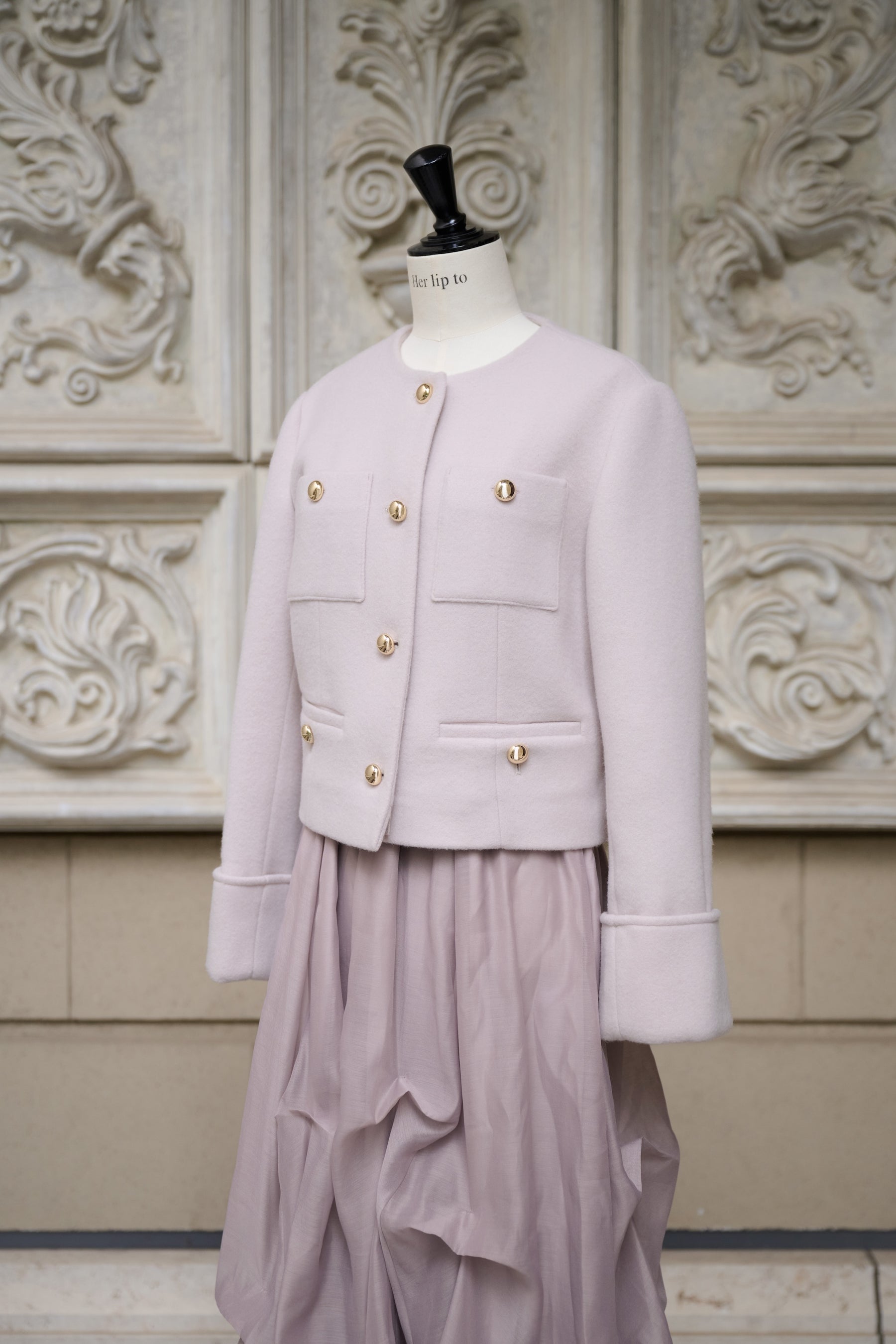 【10月中旬発送】Joana Faux Fur-Hem Wool Coat