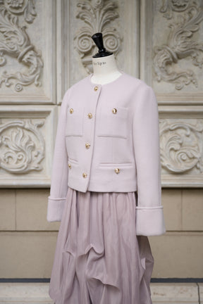 【10月中旬発送】Joana Faux Fur-Hem Wool Coat