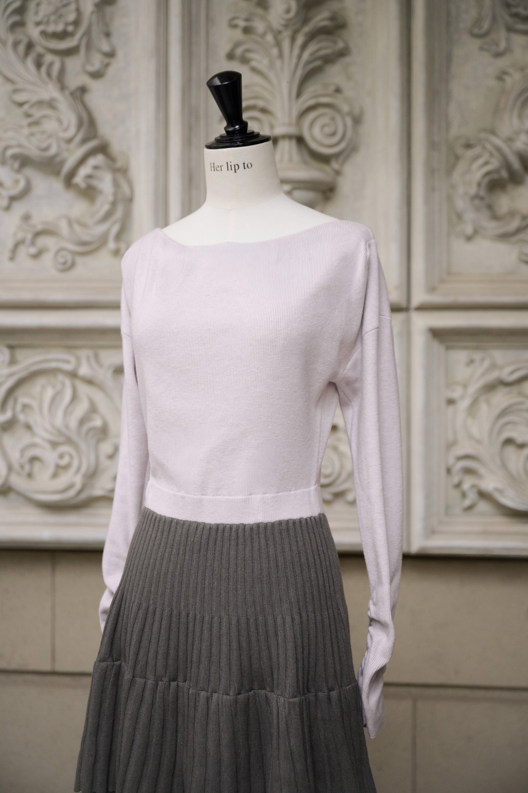 Soft Pleated Tiered Knit Dress
