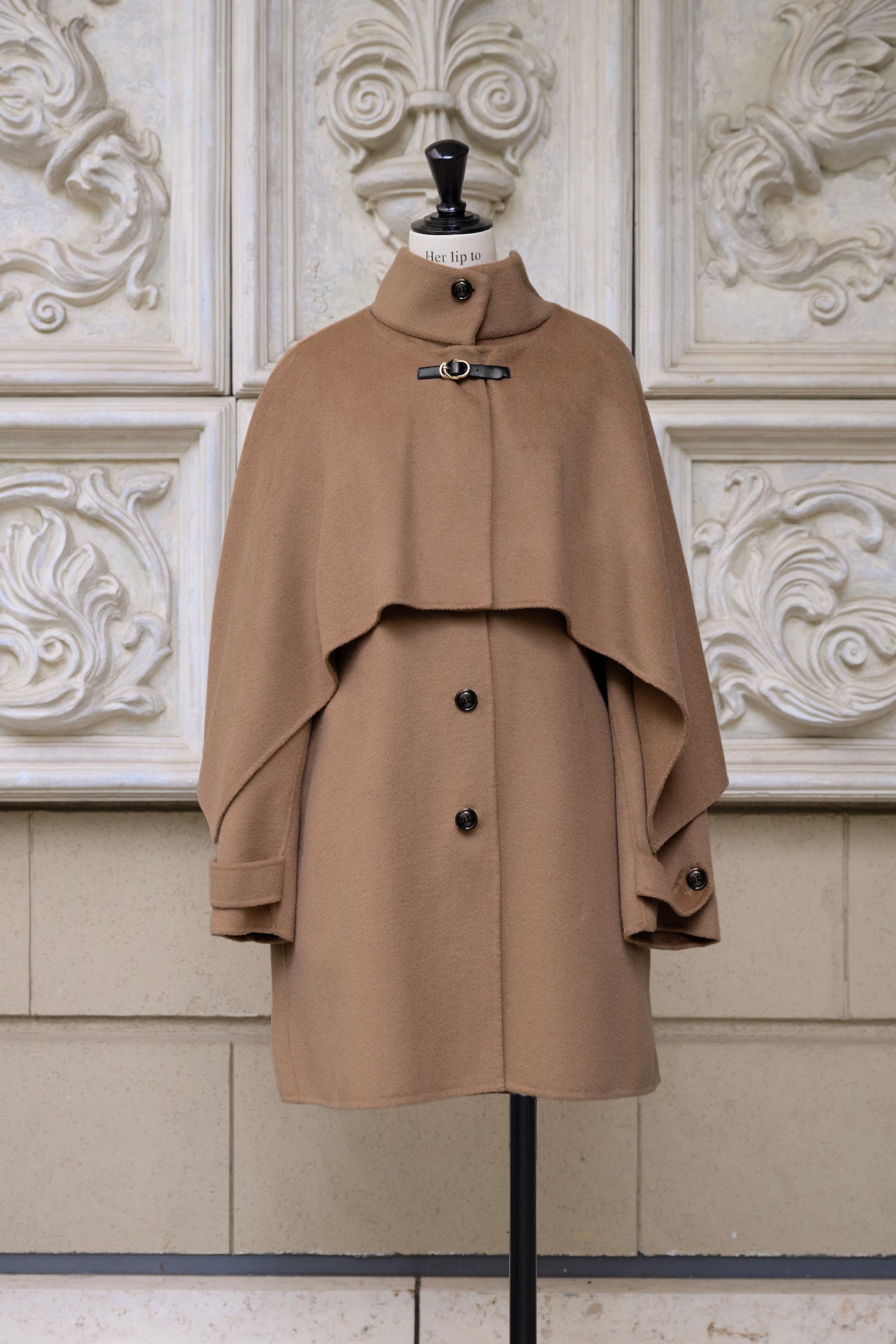 【10月下旬発送】Wool Rever Layered Cape Coat