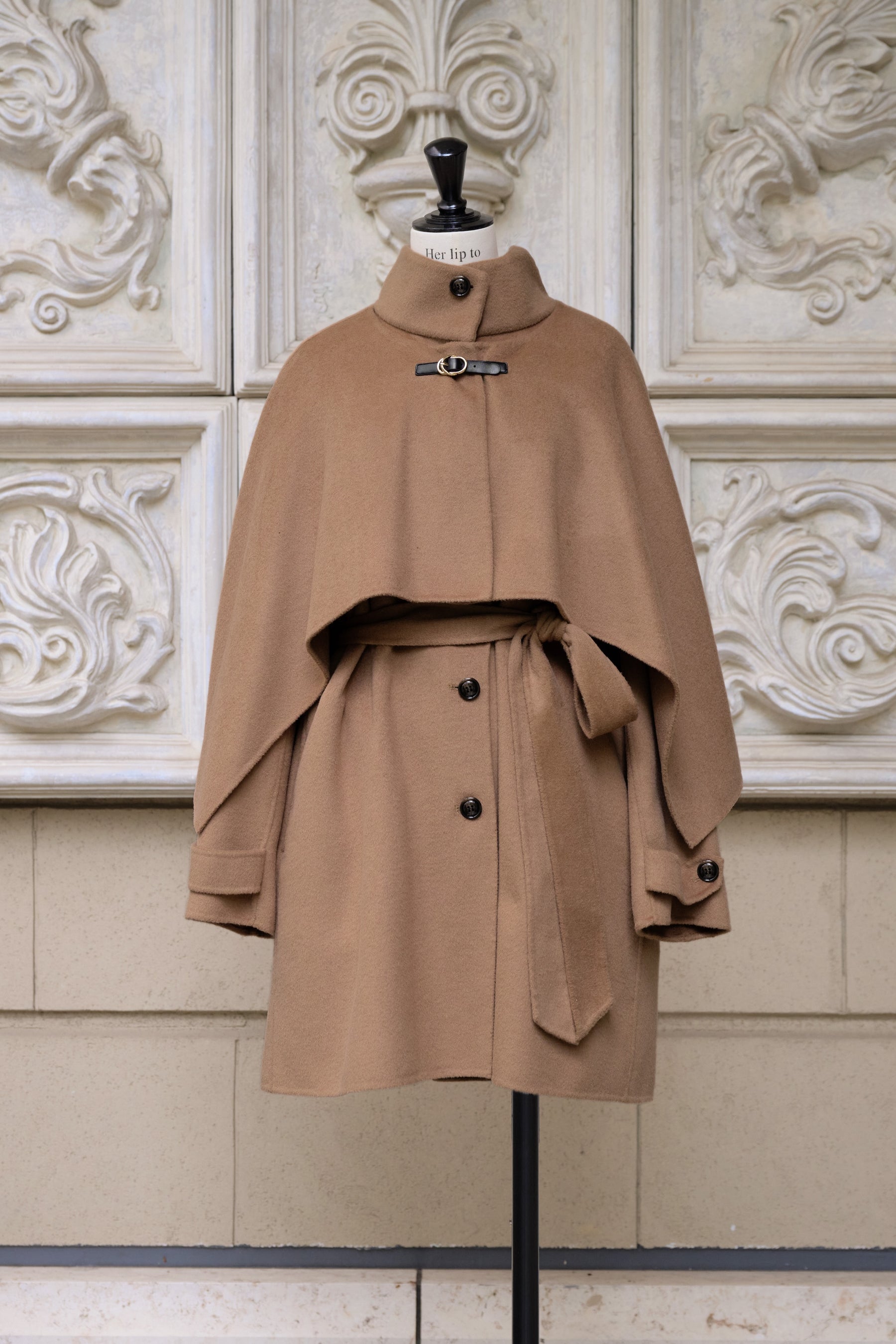【10月下旬発送】Wool Rever Layered Cape Coat