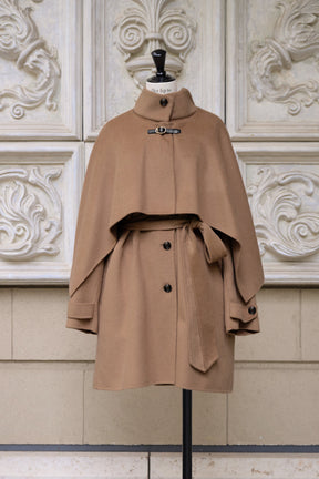 【10月下旬発送】Wool Rever Layered Cape Coat
