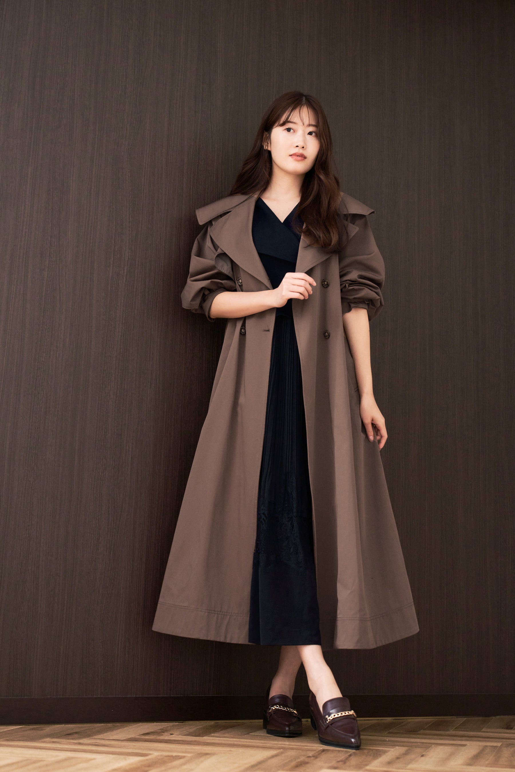 Grace Long Trench Coat(cocoa)(S)