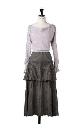 Soft Pleated Tiered Knit Dress