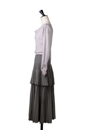 Soft Pleated Tiered Knit Dress