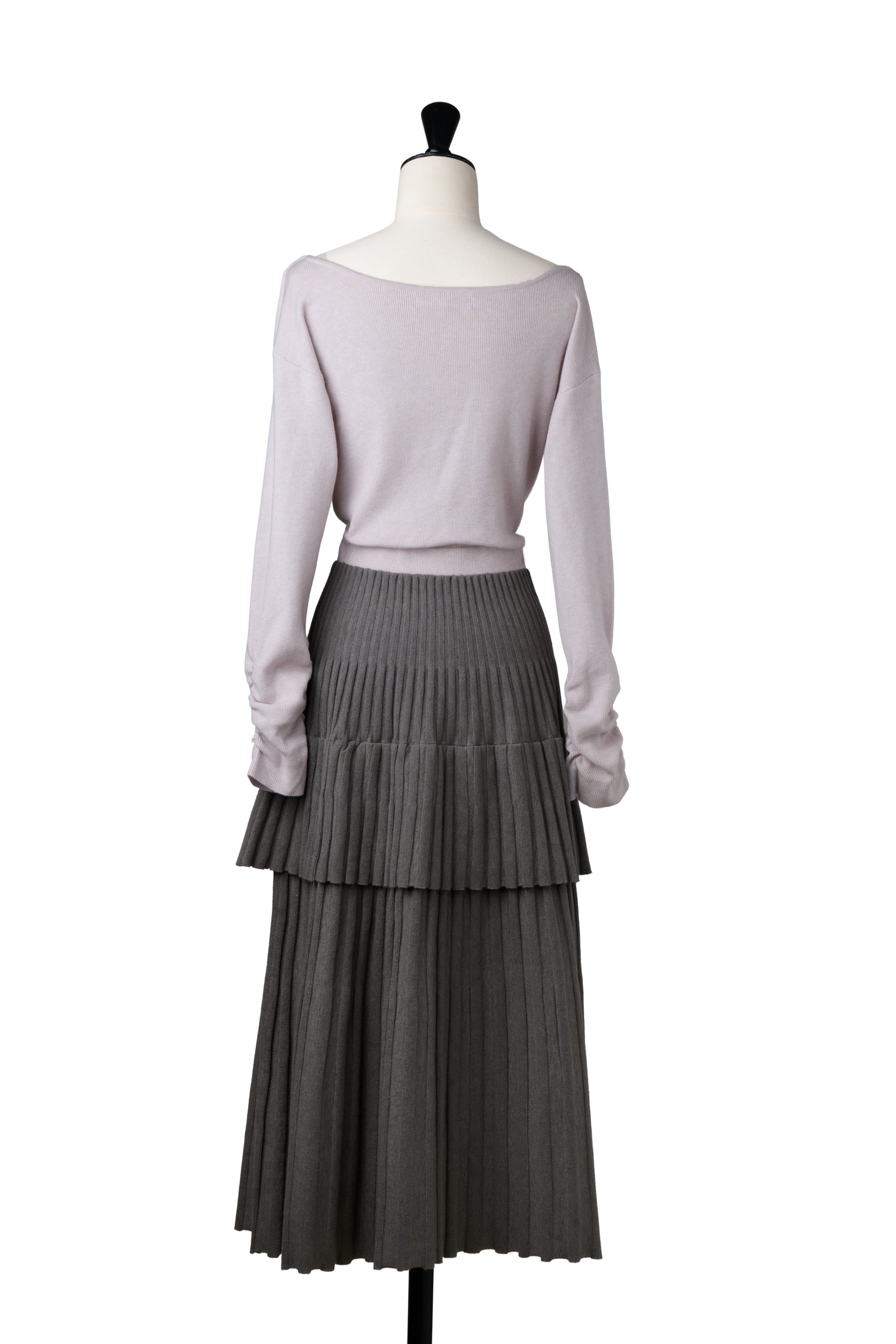 Soft Pleated Tiered Knit Dress
