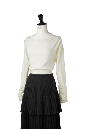 Soft Pleated Tiered Knit Dress