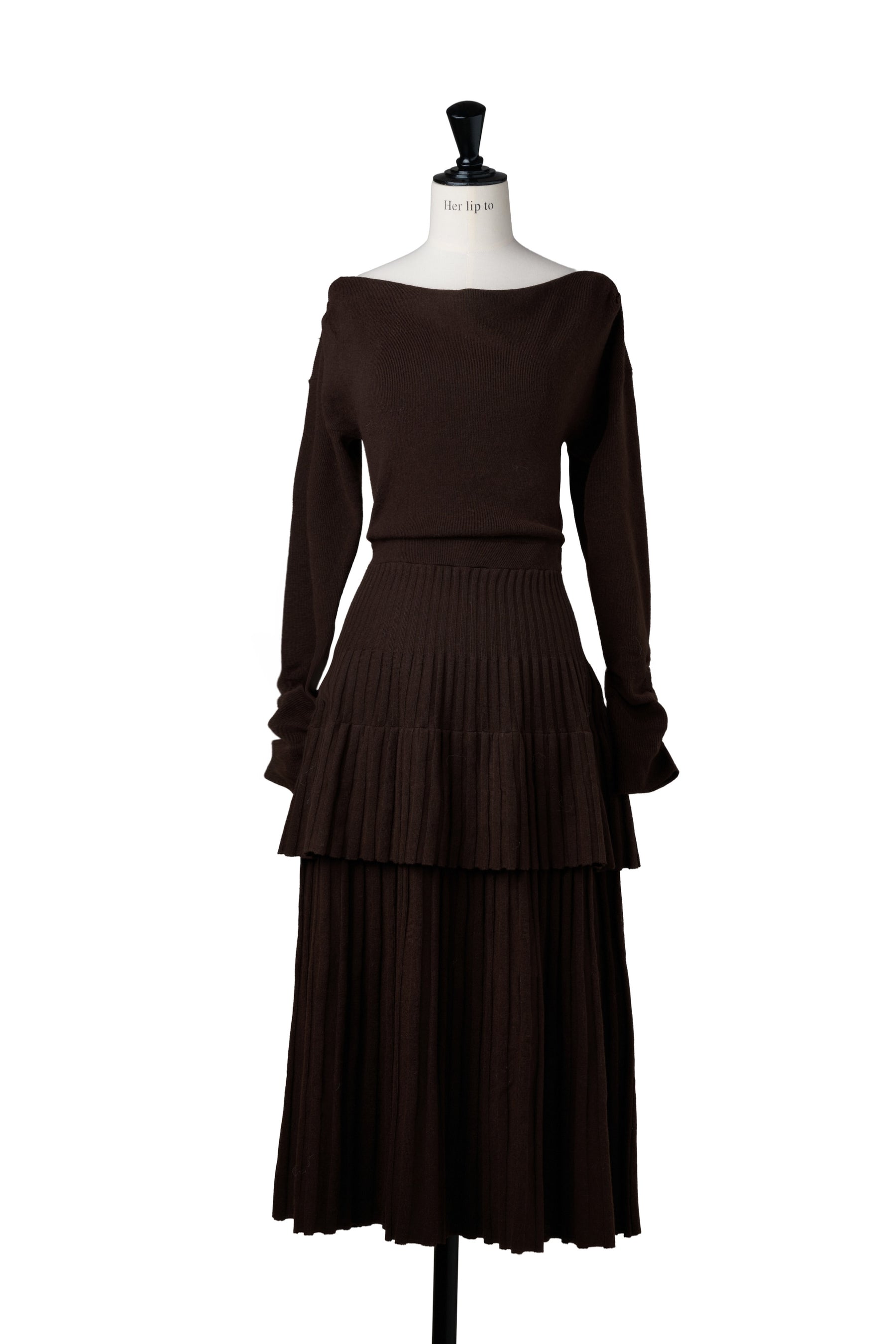 Soft Pleated Tiered Knit Dress