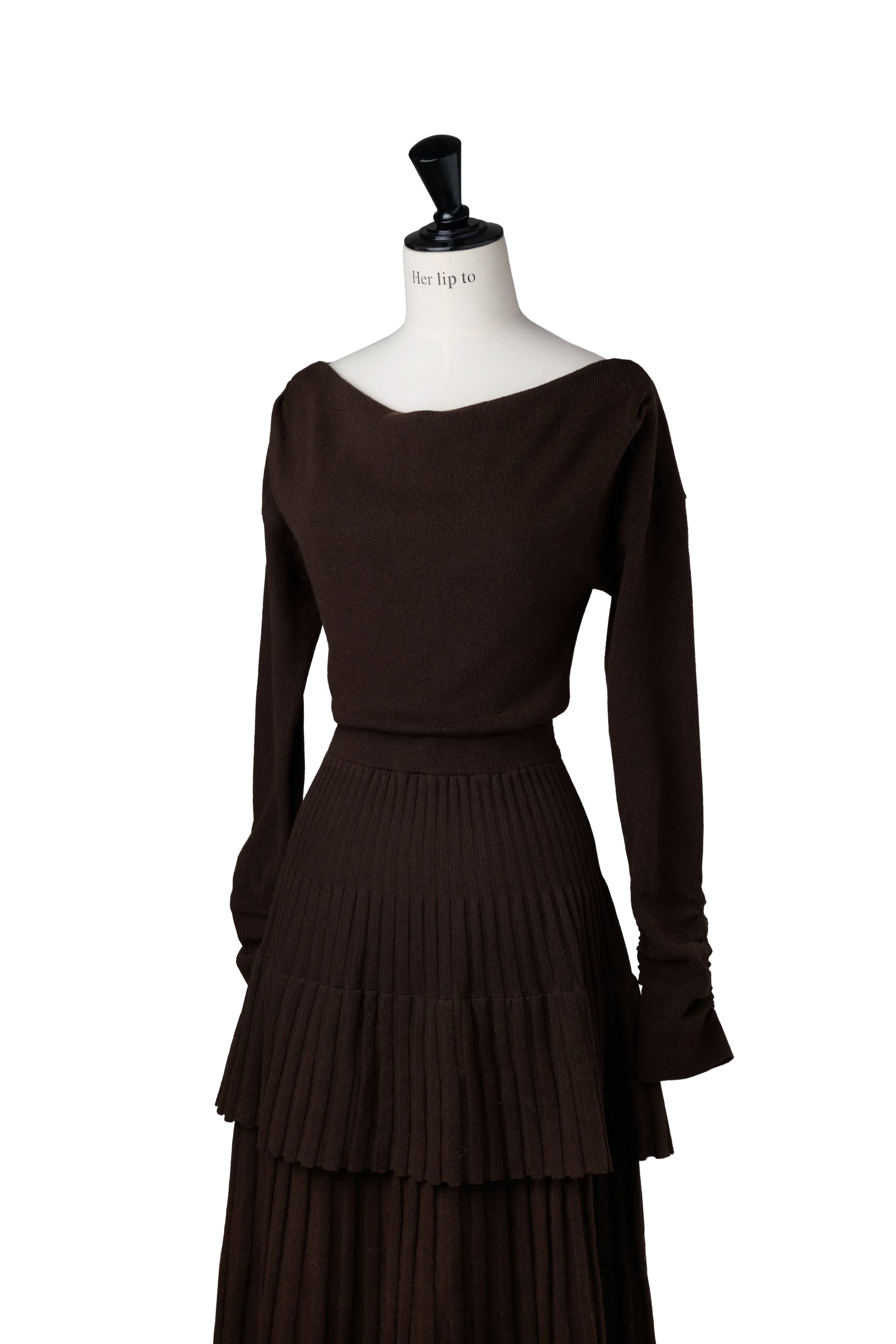 Soft Pleated Tiered Knit Dress