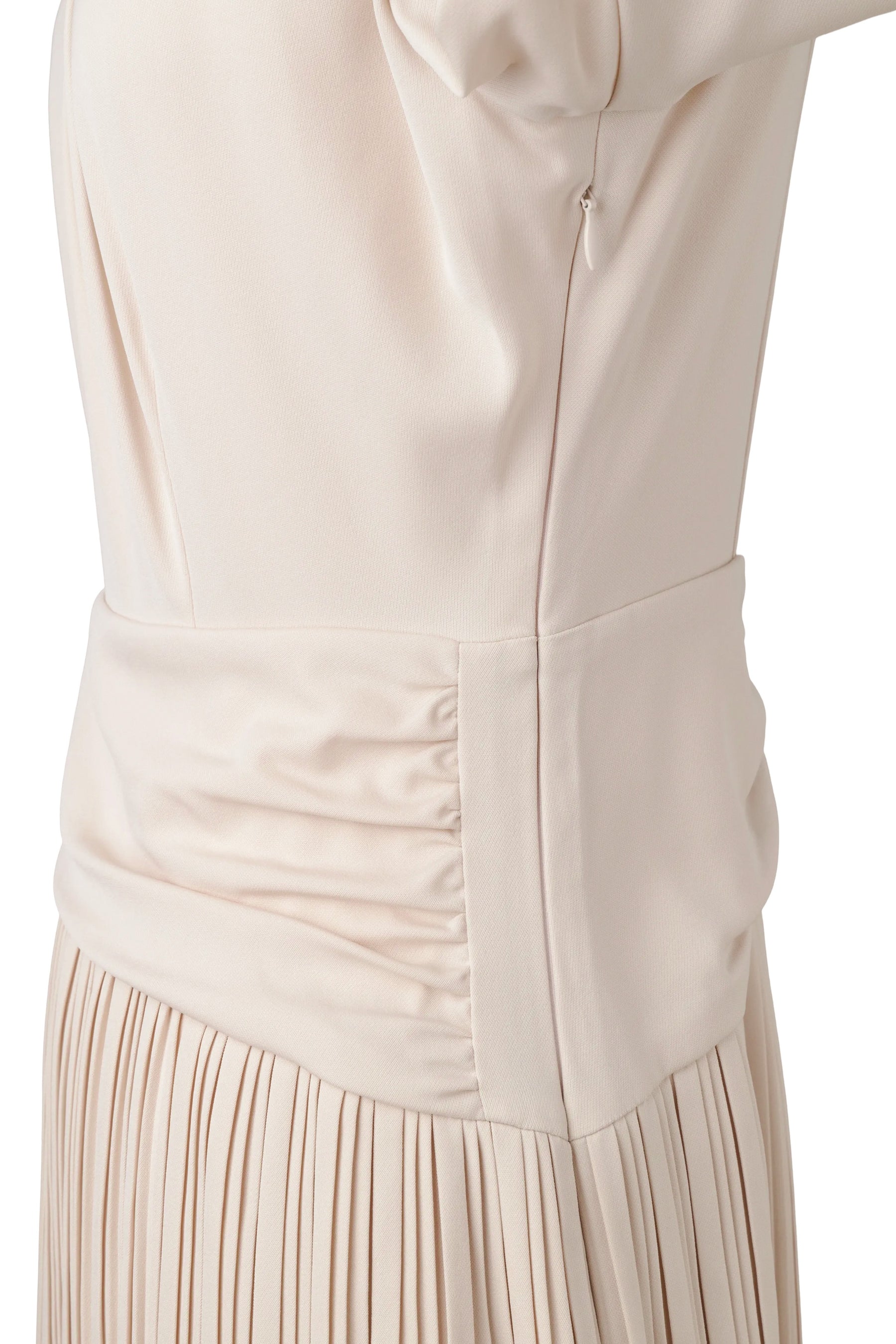 ［Essentia］Pleated Lace Docking Dress