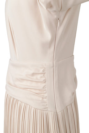 ［Essentia］Pleated Lace Docking Dress
