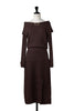 ［Essentia］Off-the-Shoulder Bit Knit Dress