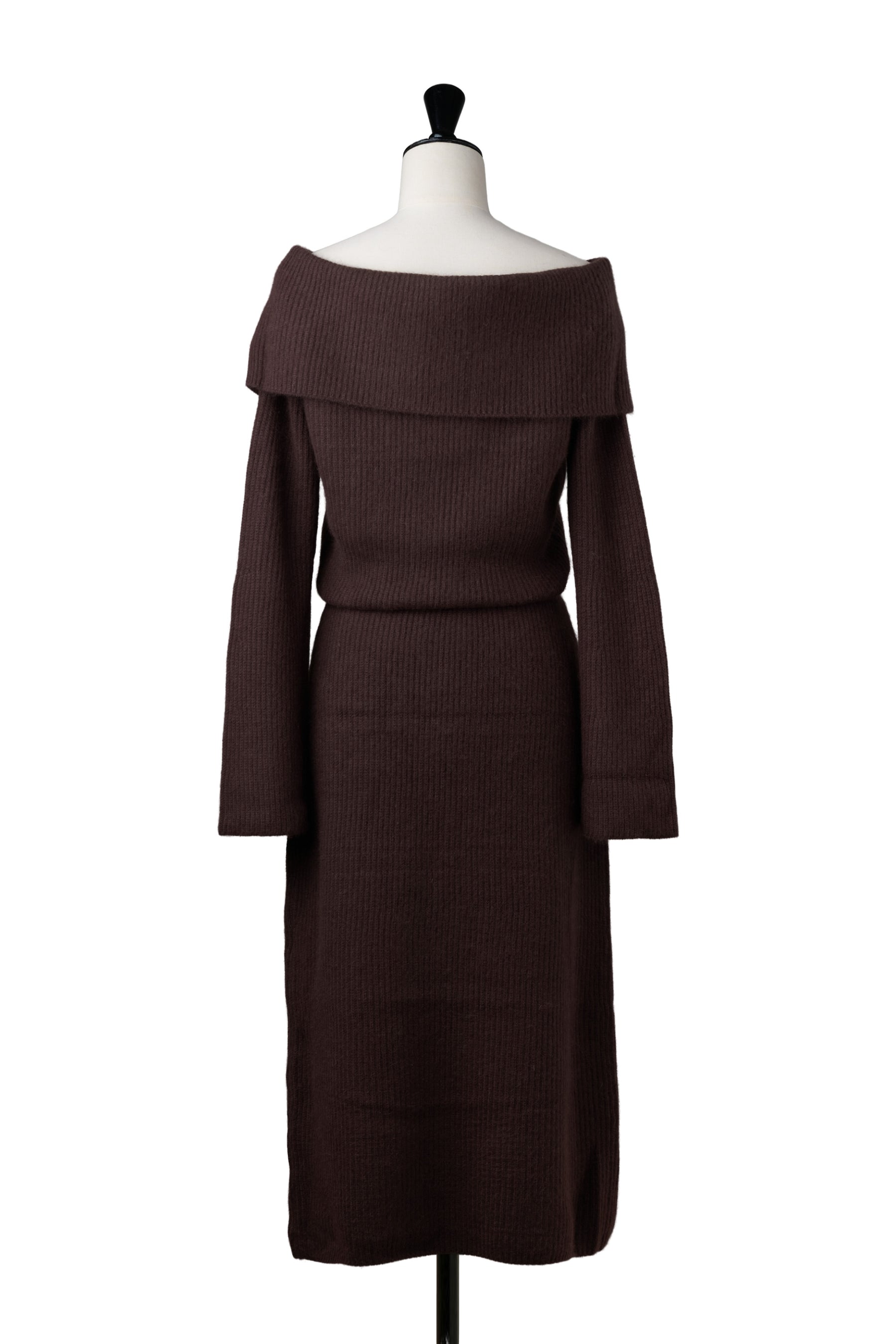 ［Essentia］Off-the-Shoulder Bit Knit Dress