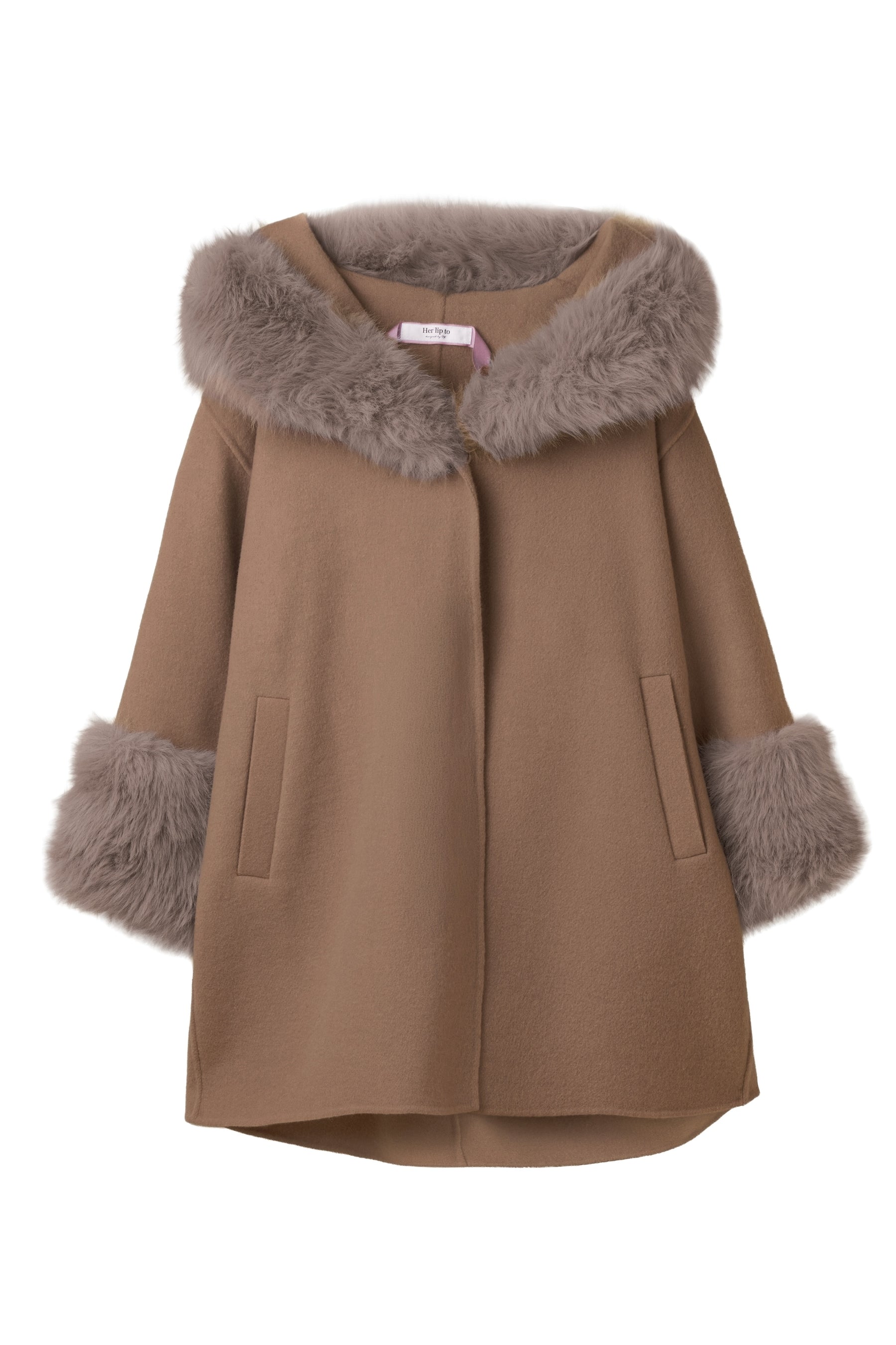 【10月中旬発送】Madeleine Faux Fur-Trimmed Rever Coat