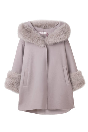 【10月中旬発送】Madeleine Faux Fur-Trimmed Rever Coat