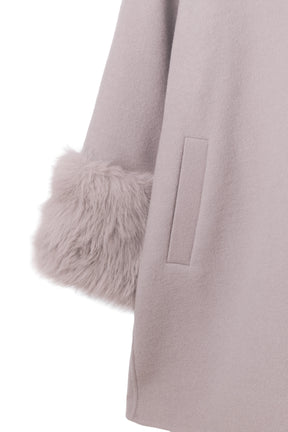 【10月中旬発送】Madeleine Faux Fur-Trimmed Rever Coat