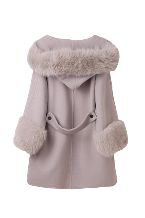 【10月中旬発送】Madeleine Faux Fur-Trimmed Rever Coat