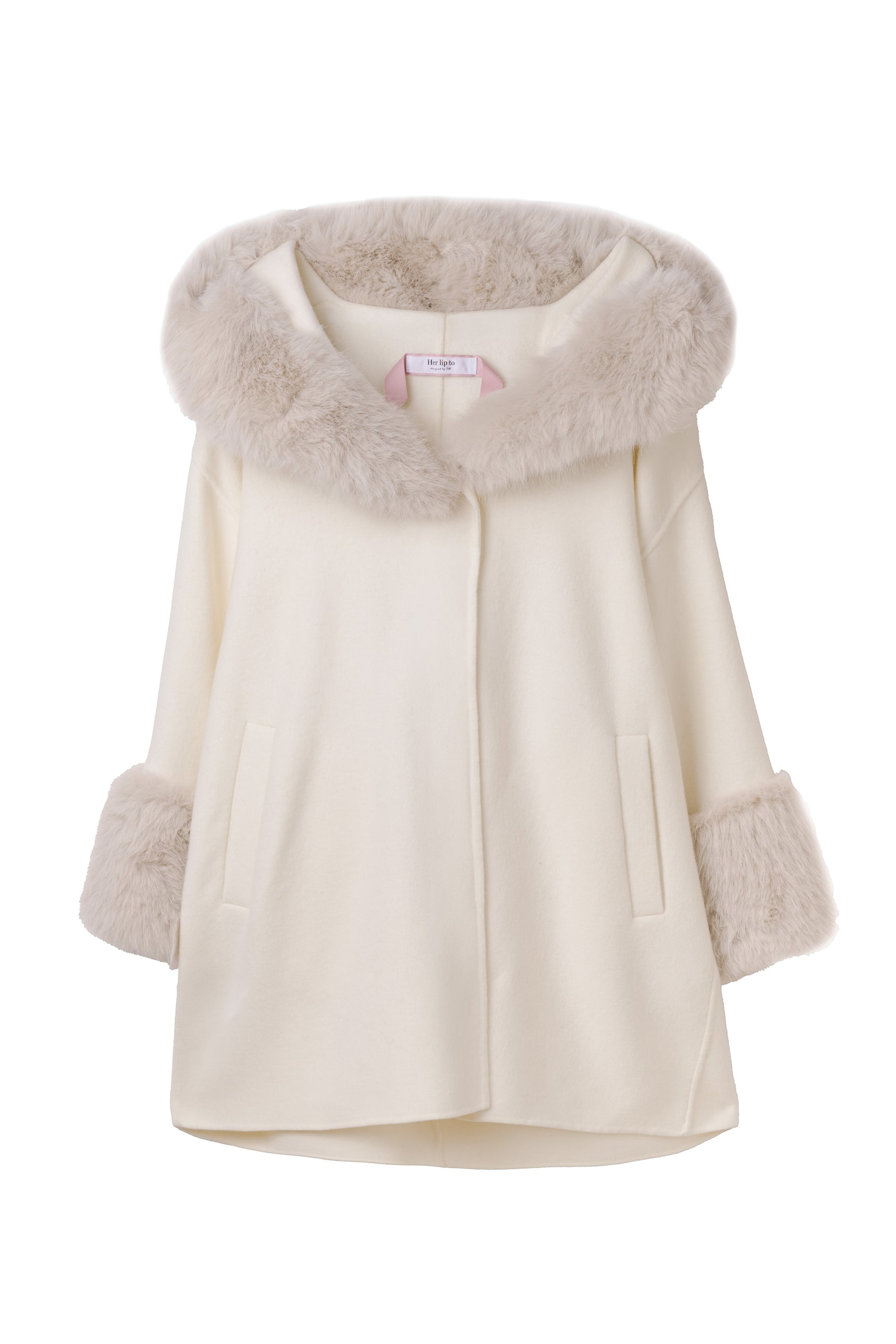 【10月中旬発送】Madeleine Faux Fur-Trimmed Rever Coat
