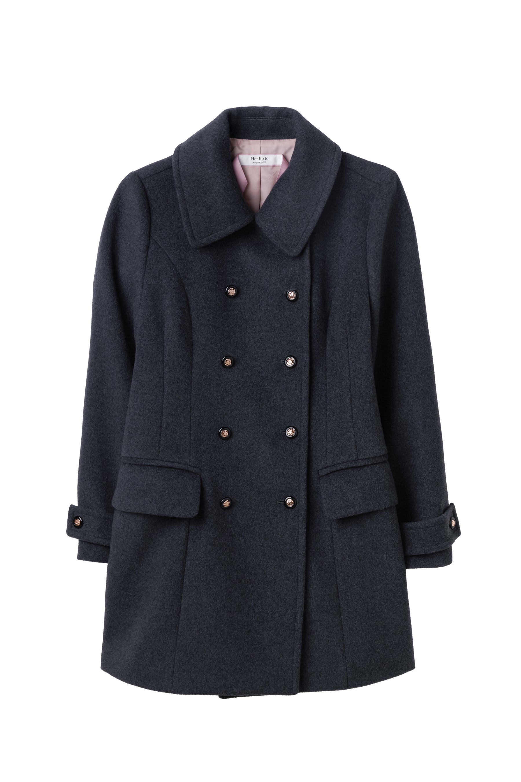 Wool-Blend Tailored Peacoat