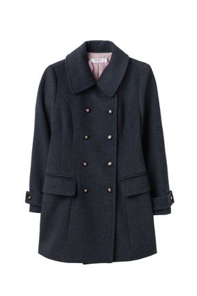 Wool-Blend Tailored Peacoat