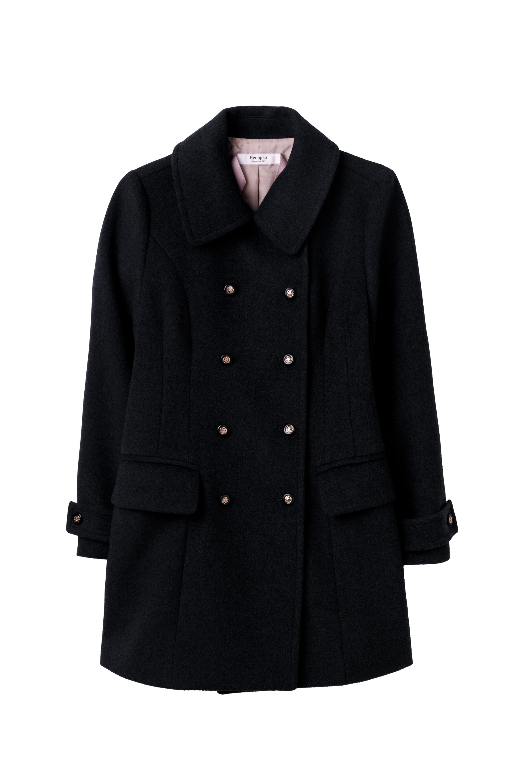 Wool-Blend Tailored Peacoat