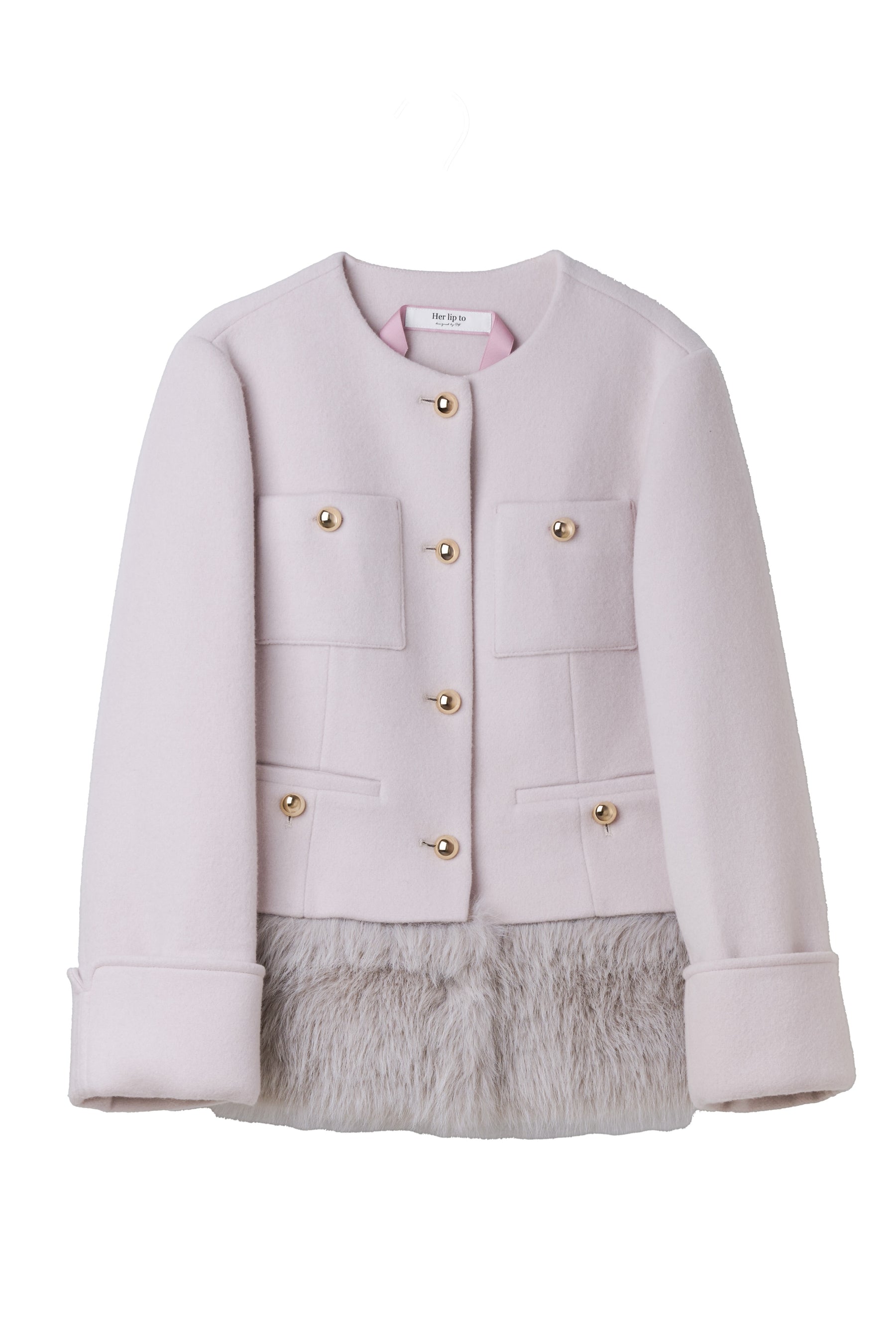 【10月中旬発送】Joana Faux Fur-Hem Wool Coat