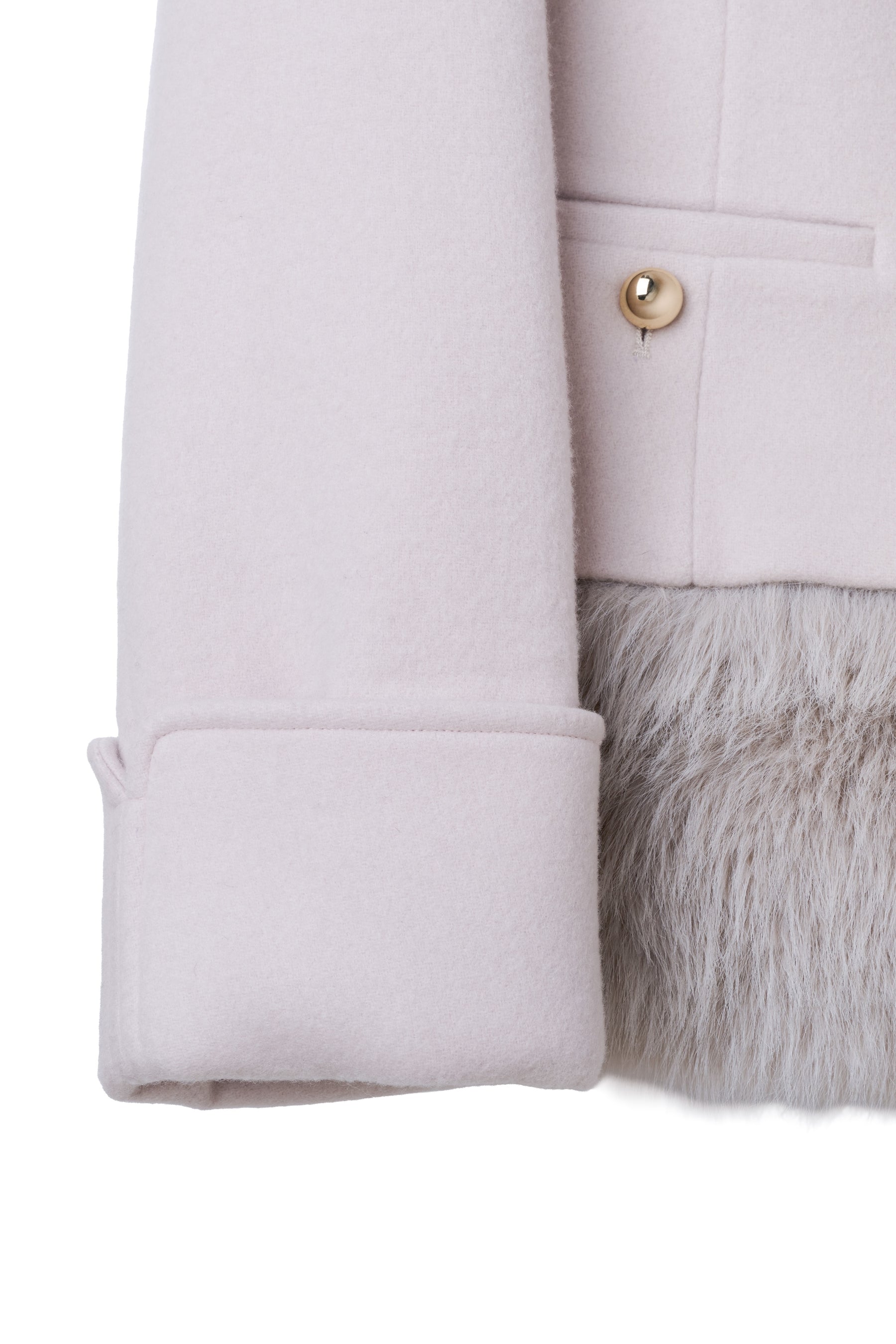【10月中旬発送】Joana Faux Fur-Hem Wool Coat