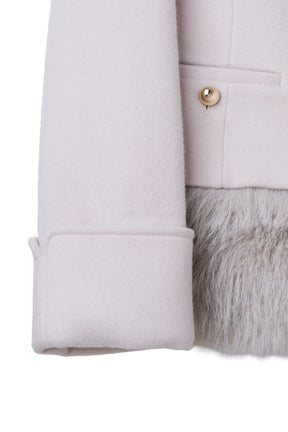 【10月中旬発送】Joana Faux Fur-Hem Wool Coat