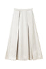 Satin Tucked Flared Skirt