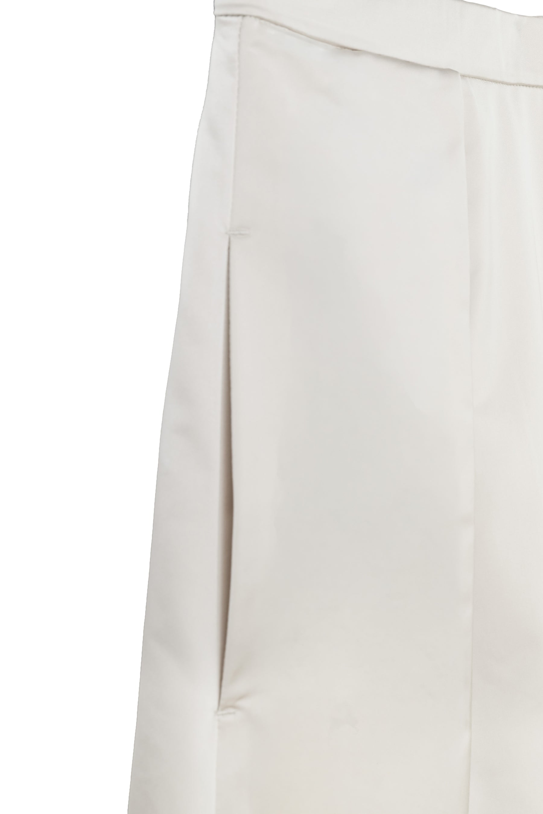 Satin Tucked Flared Skirt