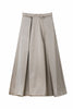 Satin Tucked Flared Skirt