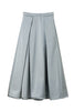 Satin Tucked Flared Skirt