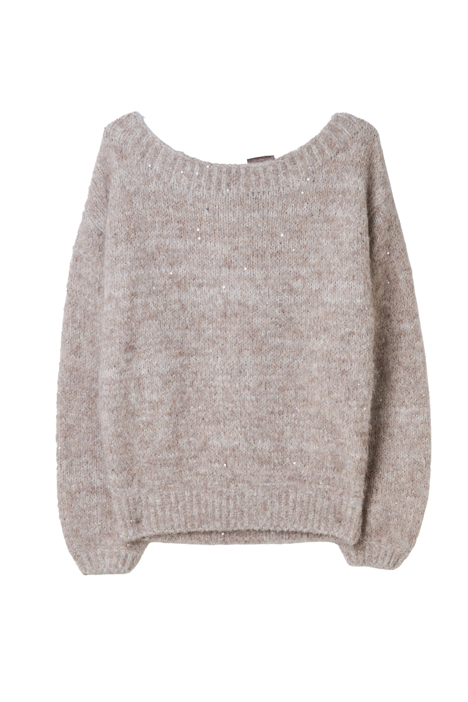 Back-Ribbon Twinkle Knit Top