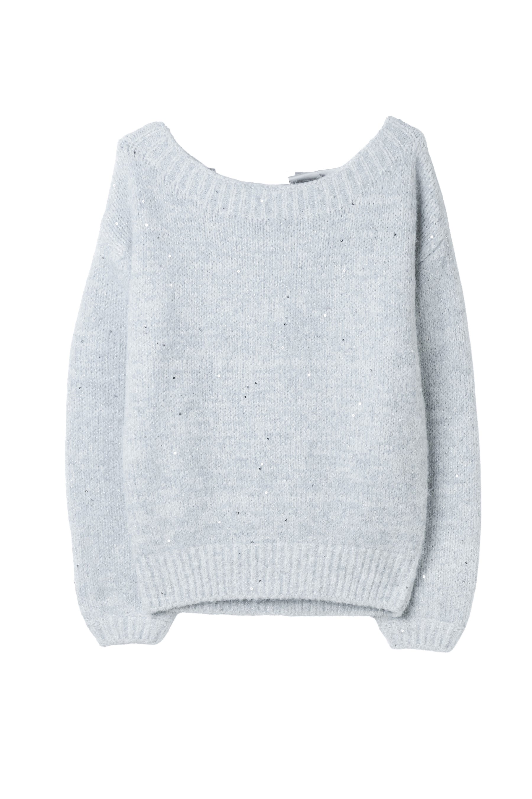 Back-Ribbon Twinkle Knit Top