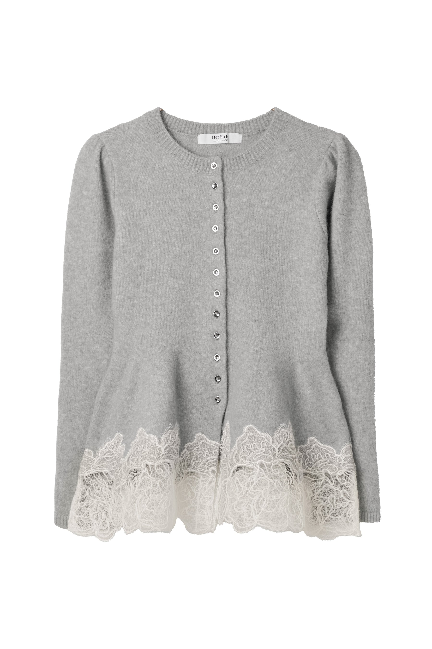 Elin Lace-Hem Cardigan