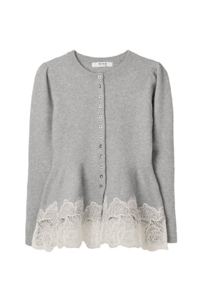 Elin Lace-Hem Cardigan