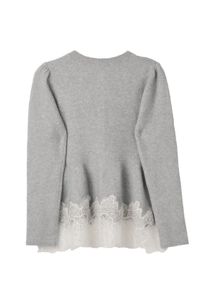 Elin Lace-Hem Cardigan