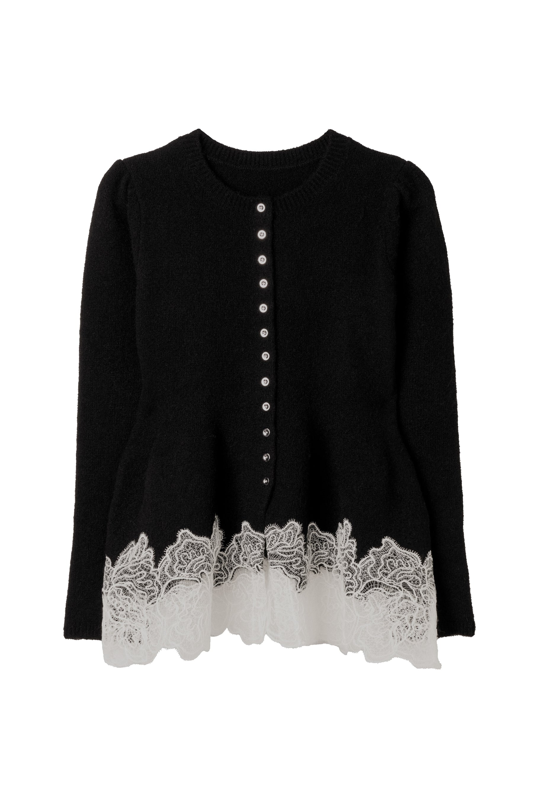 Elin Lace-Hem Cardigan