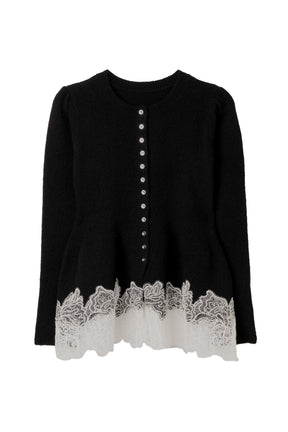 Elin Lace-Hem Cardigan