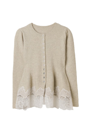 Elin Lace-Hem Cardigan