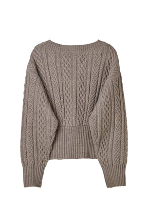 Plume Cable-Knit Cardigan