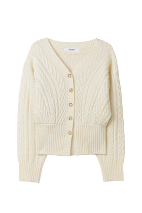 Plume Cable-Knit Cardigan