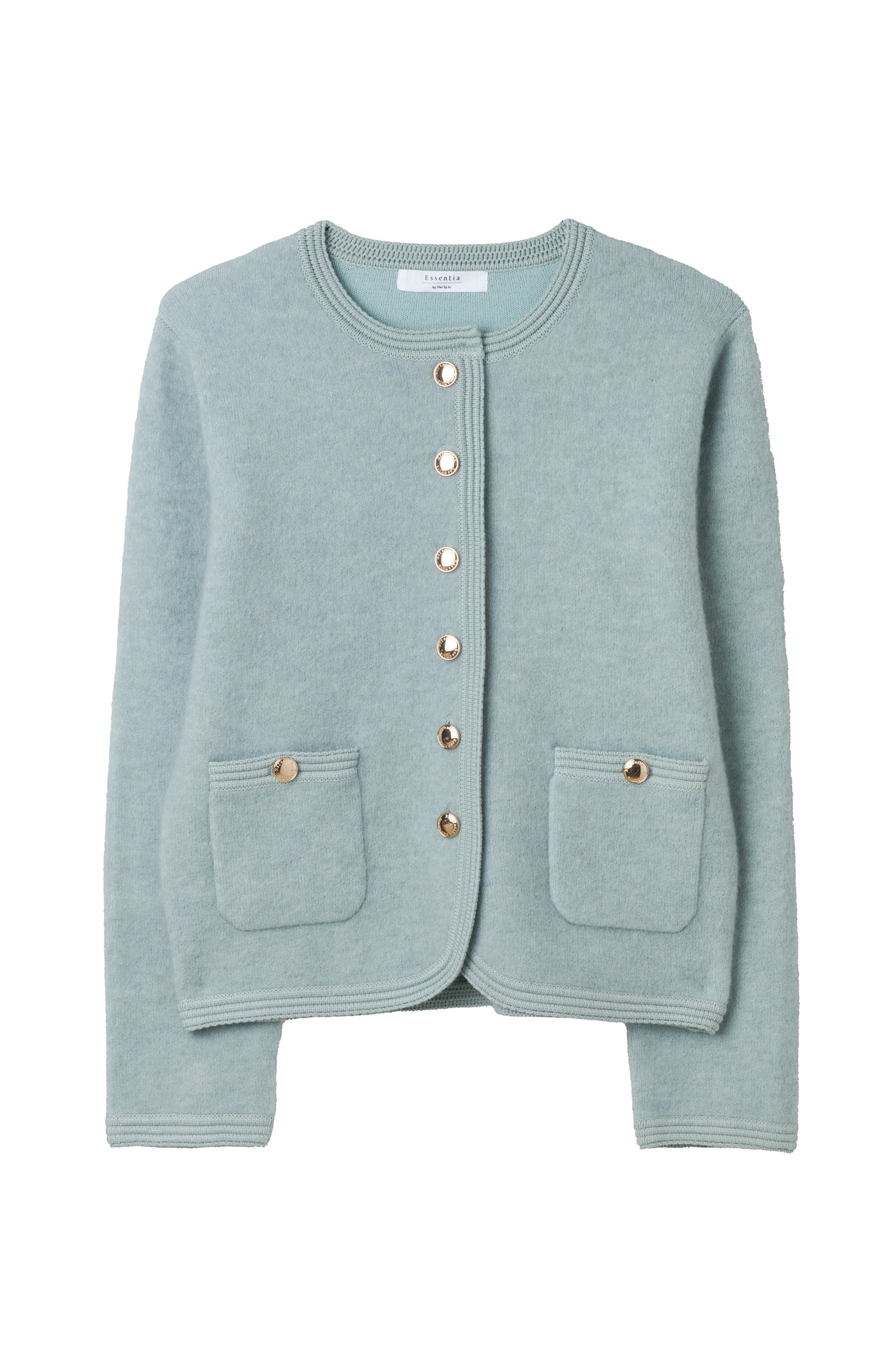 ［Essentia］Gold Emblem Button Knit Jacket